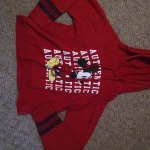 Micky mouse long sleeve shirt with hood